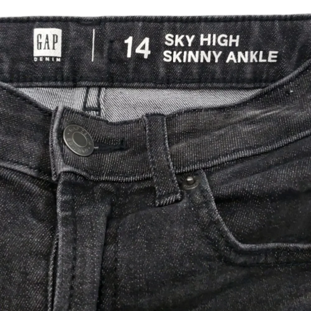 Gap Jeans Size 14 Girls Gap Denim Sky High Skinny Ankle Jeans Raw Hem Stretch
